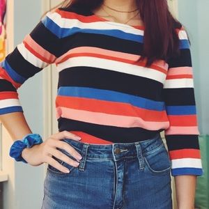 Striped sweater 💙🧡🖤❤️